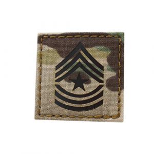 Tactical Freaky Airsoft Morale Patch 1 Multicam IR 2x2 US Army E-9 SGM Sergeant Major Rank Tactical Touch Fastener Patch