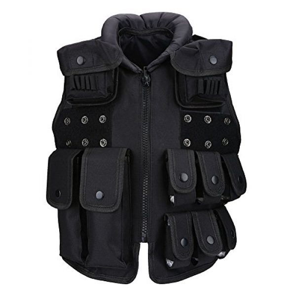 Yosoo Airsoft Tactical Vest 6 Yosoo Kids Tactical Vest, 600D Nylon Children Tactical Molle Vest Protective Jacket Vest Outdoor Military Army Combat Trainning Games Vest for Hunting Shooting Play