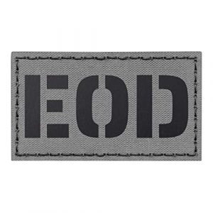 Tactical Freaky Airsoft Morale Patch 1 IR EOD Explosive Ordnance Disposal Wolf Gray Grey Bomb Squad 2X3.5 Tactical Hook-and-Loop Patch