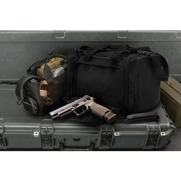 GUAWIN Pistol Case 7 Range Bag Tactical Bag Gun Bag for Handguns Pistol Durable Water Resistant Tactical Duffle Bag with Magazine Gear Accessories Pouch Suitable for Shooting Range, Hunting, Storage and Transport