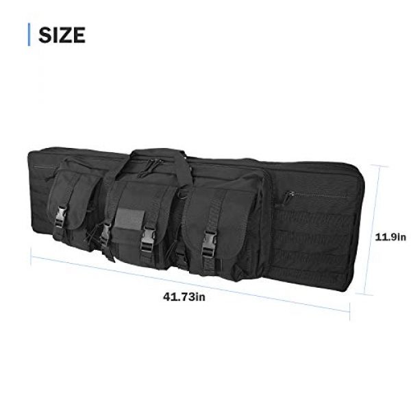 ProCase Rifle Case 6 ProCase Double Rifle Bag, Tactical Long Rifle Pistol Gun Firearm Transportation Carbine Case w/Backpack, MOLLE, Lockable Compartments