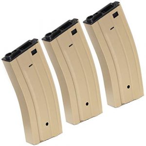 Generica Airsoft Gun Magazine 1 Airsoft Spare Parts 3pcs 330rd Map Hi-Cap Magazine for CYMA E&C G&P Tokyo Marui ICS Classic Army M4 M16 Series Tan