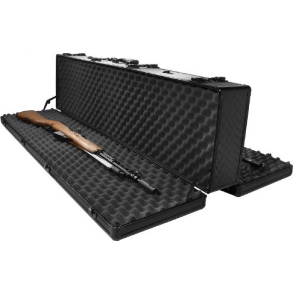 BARSKA Rifle Case 2 Barska BH11982 Loaded Gear AX-400 50" Double-Sided Hard Rifle Case with Foam,Black