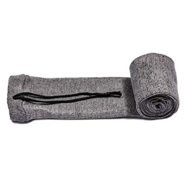 TLO Outdoors Rifle Case 4 TLO Outdoors Knit Gun Sock - for Rifle, Shotgun, and Gun Storage and Protection Accessories - Silicon Treated, Moisture Resistant, 52 Inches Long with Drawstring [Gray]