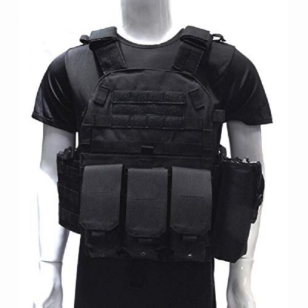 BGJ Airsoft Tactical Vest 7 Tactical 6094 Molle Vest Military Combat Body Armor Vest Army Airsoft Paintball Wargame Plate Carrier Vest Hunting Accessories
