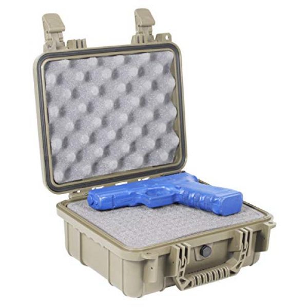 Condition 1 Pistol Case 3 Condition 1 Premium Dual Pistol Hard Case with Foam, Green | 9" x 7" x 4" | Waterproof Case for Handgun and Mags | Pick and Pluck Foam | TSA Ready