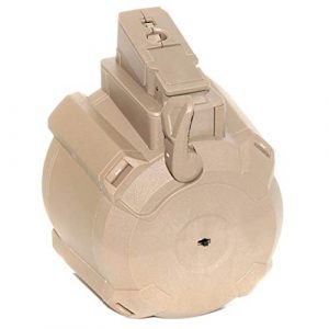 Generic Airsoft Gun Magazine 1 Airsoft Spare Components Battleaxe 1400rd Sound Control Electric Drum Magazine for JG(Jing Gong), Classic Army, ICS, APS, D-Boys, CYMA, Tokyo Marui AK Series AEG Dark Earth Tan