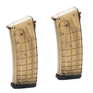 Generica Airsoft Gun Magazine 1 Airsoft Spare Parts 2pcs Pack CYMA 170rd Mid-Cap Waffle Magazine for AK-Series AEG Semi Transparent