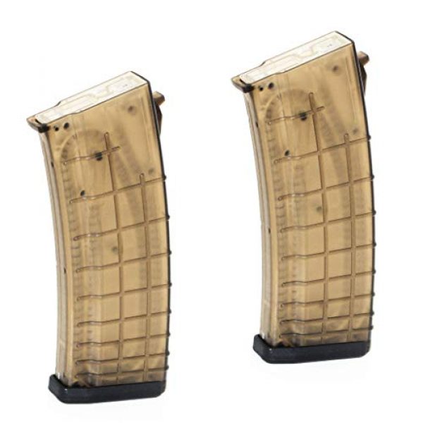 Generica Airsoft Gun Magazine 1 Airsoft Spare Parts 2pcs Pack CYMA 170rd Mid-Cap Waffle Magazine for AK-Series AEG Semi Transparent