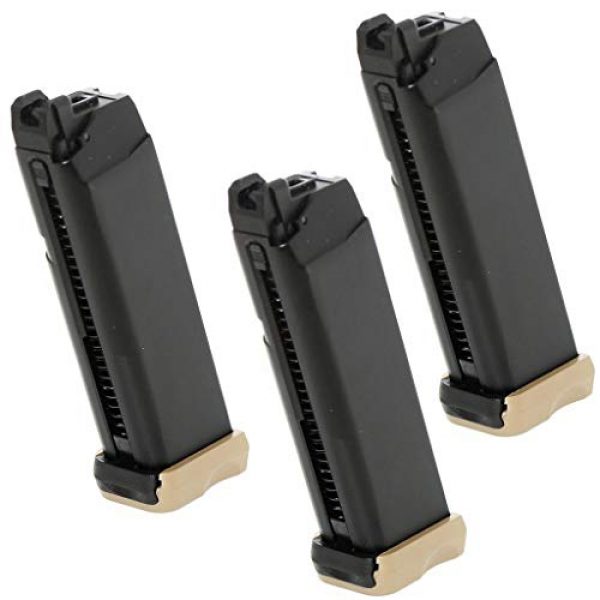 Airsoft Gang Airsoft Gun Magazine 1 Airsoft Parts APS 3pcs 23rd CO2 Magazine for Action Combat Pistol ACP601 Black/Dark Earth