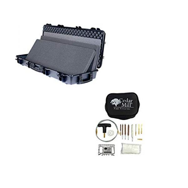 Cedar Mill Fine Firearms Rifle Case 1 Cedar Mill Fine Firearms - Slim Double Rifle Carbine Case for Scoped Rifles 2 Guns/Shotgun Bundle with Rifle Cleaning Kit for .17 - .33 (4mm - 8.3mm) Coated 36-inch Flexrod | Master Armorers