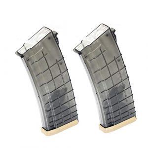 Generica Airsoft Gun Magazine 1 Airsoft Spare Parts 2pcs 450rd Bulgarian Waffle Hi-Cap Magazine for AK-Series Black/Tan