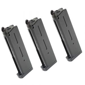 Generica Airsoft Gun Magazine 1 Generica Airsoft Spare Parts Army 3pcs 27rd Mag Magazine for R26 1911 GBB Pistol Black