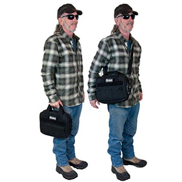 First Choice Gear Pistol Case 6 Pistol Case Range Bag for Handguns by FirstChoice - 2 to 4 Gun Padded Tactical Handgun Shooting Soft Case, Lockable Zippers w/Padlock, 3 Mini-Holsters, 8 Mag Slots, 4 Pockets, w/Range Mat