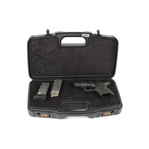 Negrini Cases Pistol Case 1 Negrini Cases 2018TS/4835 Compact Handgun Case for ABS 1 Gun W/Acc/Pluck-n-Pull Die Cut Foam, Black/Black