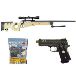Well Airsoft Rifle 1 Well bolt action sniper airsoft rifle we metal gas CO2 blowback gun 5,000 bb's(Airsoft Gun)