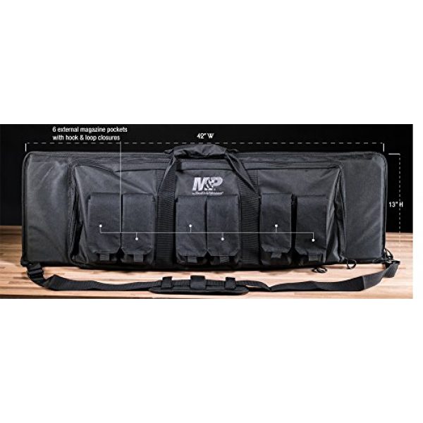 Smith & Wesson Rifle Case 2 Smith & Wesson M&P Pro Tac Padded Rifle Case with Ballistic Fabric Construction and External Pockets for Shooting, Range, Storage and Transport