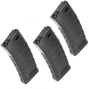 Airsoft Gang Airsoft Gun Magazine 1 Airsoft Parts CYMA 3pcs 220rd Polymer Waffle Mag Mid-Cap Magazine for CYMA, E&C, APS, D-Boys, ICS, Classic Army, G&P, Tokyo Marui M4 M16 Series AEG Black