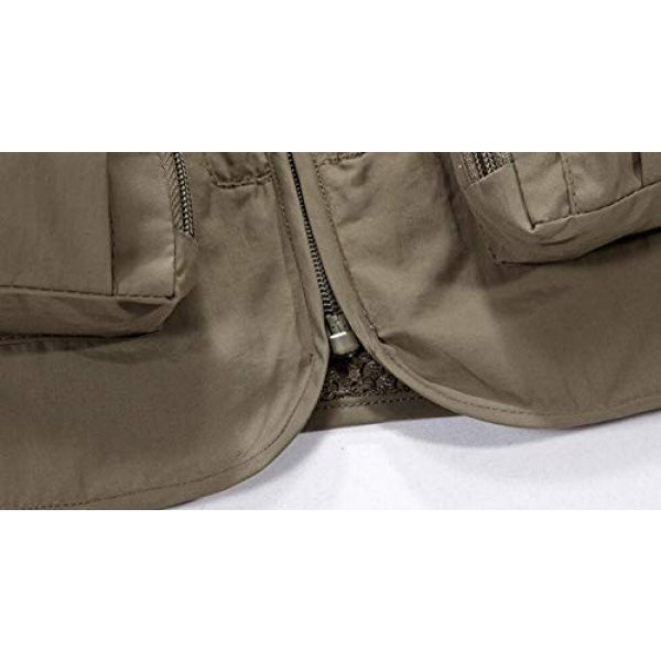 DAFREW Airsoft Tactical Vest 6 DAFREW Men's Casual Vest Outdoor Photography Vest Quick Dry Multi-Pocket Vest (Color : Khaki, Size : XL)