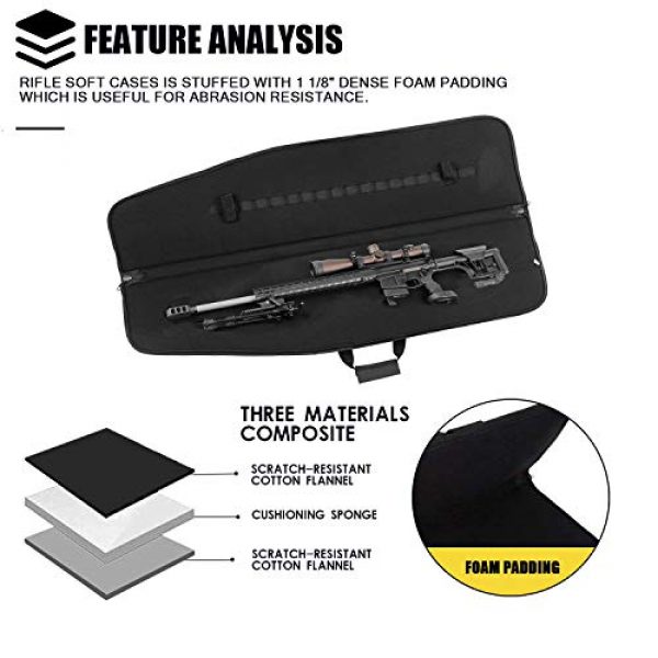 AUMTISC Rifle Case 4 AUMTISC Rifle Case Soft Shotgun Case for Tactical Ar15 Scoped Rifles with External Magazine Pockets Foam Padding Lockable Zipper Adjustable Shoulder 36" 42"
