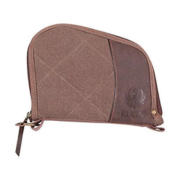 Allen Company Pistol Case 1 Allen Company Ruger Prescott Handgun/Pistol Attache and Rifle Gun Case (48 inches), Universal, Lockable, Quilted Cotton Canvas with Leather Trim, Brown
