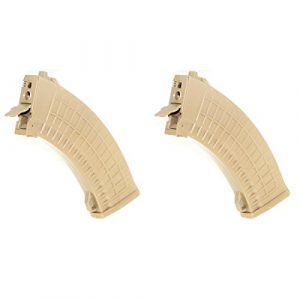 Airsoft Shopping Mall Airsoft Gun Magazine 1 Airsoft Shooting Gear 2pcs Pack CYMA 550rd Hi-Cap Waffle Magazine for AK-Series AEG Khaki Tan