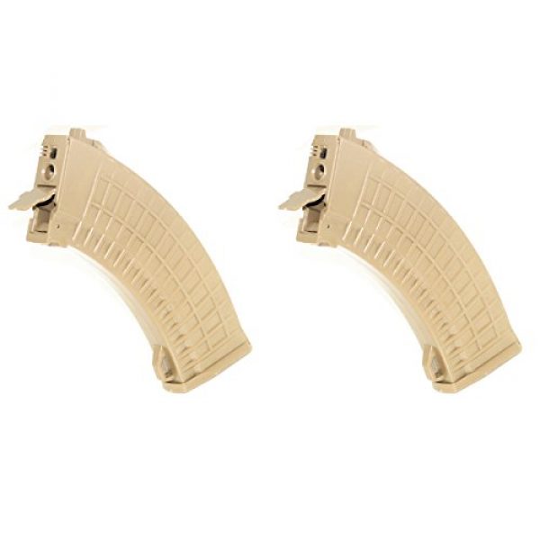 Airsoft Shopping Mall Airsoft Gun Magazine 1 Airsoft Shooting Gear 2pcs Pack CYMA 550rd Hi-Cap Waffle Magazine for AK-Series AEG Khaki Tan