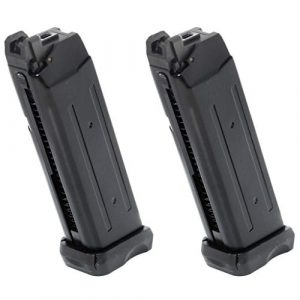 Generica Airsoft Gun Magazine 1 Generica Airsoft Spare Parts APS 2pcs 23rd CO2 Magazine for ACP601 ACP606 A-Cap Z1-Cap Black Hornet Dragonfly Scorpion Shark Spyder X1-Cap/Tokyo Marui/WE/Armorer Works Black
