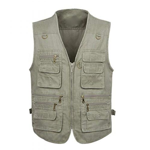 DAFREW Airsoft Tactical Vest 1 DAFREW Multi-Pocket Vest Outdoor Casual Photography Vest Fishing Vest Cotton Breathable Vest (Color : Khaki, Size : L)