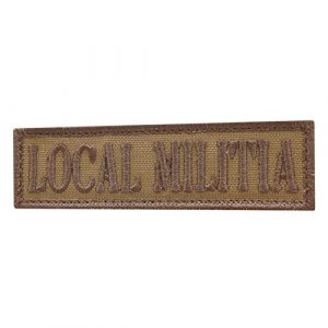 LEGEEON Airsoft Morale Patch 1 LEGEEON Coyote Local Militia US 1x3.5 America 2A Three Percenter Revolution Morale Tactical Hook-and-Loop Cap Patch