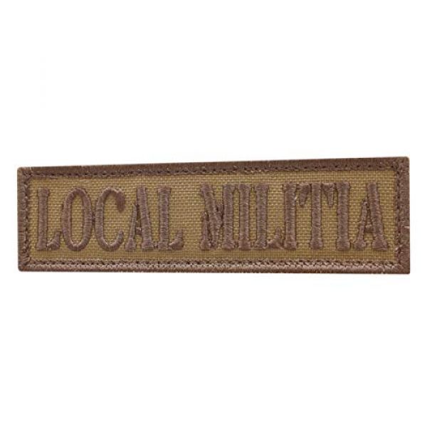 LEGEEON Airsoft Morale Patch 1 LEGEEON Coyote Local Militia US 1x3.5 America 2A Three Percenter Revolution Morale Tactical Hook-and-Loop Cap Patch
