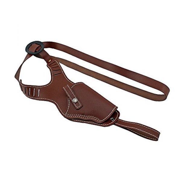 PG Airsoft Gun Holster 3 PG Vertical Shoulder Holster Brown Leather Cross Harness Gun Holster Right Hand Hunting Pistol Bag Fits Medium Frame Auto Handguns