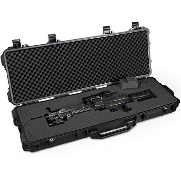 GDT Rifle Case 7 GDT 43-inch Oversized Rifle Gun Case, All Weather Water-Proof Safety Hard Case with Wheels and Cuttable Foam, Watertight, Airtight, Great for Rifle, Gun, Bow, Camera and Electronic Keyboard Storing