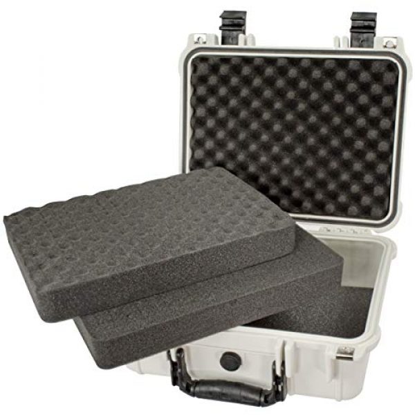 Eylar Pistol Case 6 Eylar Tactical Hard Gun Case Water & Shock Proof with Foam TSA Approved 13.37 Inch 11.62 Inch 6 Inch Storm White