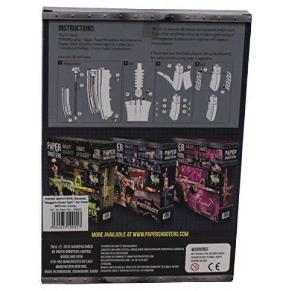 Paper Shooters Airsoft Gun Magazine 2 Paper Shooters Lime Green Spitball Blaster Magazine, 2 Pack