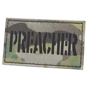 Tactical Freaky Airsoft Morale Patch 1 IR Multicam Preacher OCP 2x3.5 Army Tactical Fastener Patch