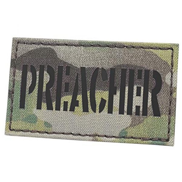 Tactical Freaky Airsoft Morale Patch 1 IR Multicam Preacher OCP 2x3.5 Army Tactical Fastener Patch