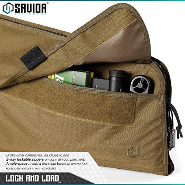 Savior Equipment Rifle Case 5 Savior Equipment The Patriot Single Scoped Long Rifle Case Gun Bag w/Padded Handle - Adjustable Sling, Dual Lockable Zippers, Multiple Magazine Holder Pouch, Available Length in 35" 41" 45"
