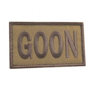 LEGEEON Airsoft Morale Patch 1 LEGEEON Coyote Goon 2x3.25 US Morale Tan Tactical USA Army Touch Fastener Cap Patch