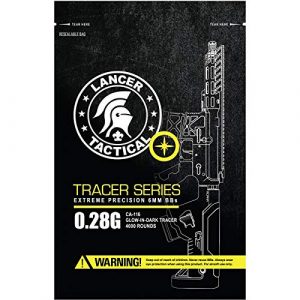 Lancer Tactical Airsoft BB 1 Lancer Tactical Pro Series 4000 Round Airsoft Tracer BBS 0.28g for Airsoft High FPS Performance Glow