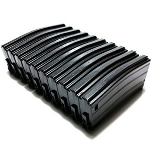 Airsoft Shopping Mall Airsoft Gun Magazine 1 Airsoft Shooting Gear G&P 10pcs Pack 130rds Mid Cap M-Series Metal Magazine AEG Black