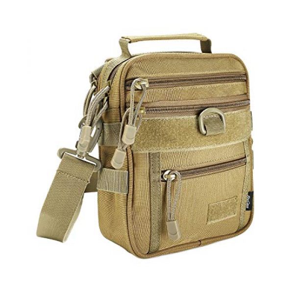ProCase Pistol Case 1 ProCase Pistol Bag, Military Gear Tactical Handgun Shoulder Strap Bag Gun Ammo Accessories Pouch Shooting Range Duffle Bag for Shooting Range Sport -Khaki