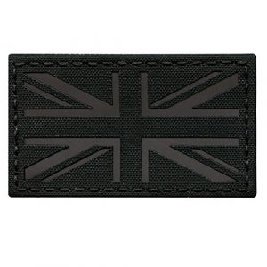 Tactical Freaky Airsoft Morale Patch 1 Blackout Infrared IR UK Union Jack Flag 3.5x2 IFF Tactical Morale Touch Fastener Patch