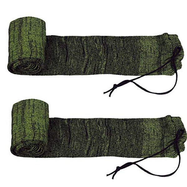 PXDREAM Rifle Case 2 PXDREAM 54" Shotgun Rifle Sock Sleeve Case Shooting Hunting Gun Silicone Slip Bag Case - Green (Pack of 2 Pieces)