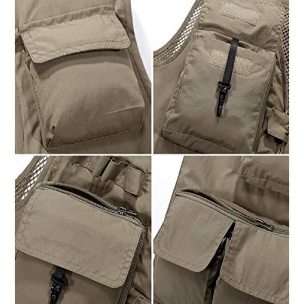 DAFREW Airsoft Tactical Vest 7 DAFREW Men's Casual Vest Outdoor Photography Vest Quick Dry Multi-Pocket Vest (Color : Khaki, Size : XL)