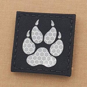 Tactical Freaky Airsoft Morale Patch 1 Hi Viz K9 Handler Blaze Solas Reflective 2x2 Dog Paw Tactical Morale Fastener Patch