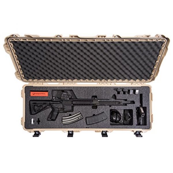 Nanuk Rifle Case 2 Nanuk 990 Waterproof Professional Gun Case with Foam Insert for AR w/ Wheels - Black