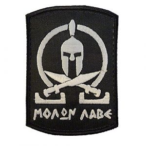LEGEEON Airsoft Morale Patch 1 LEGEEON Spartan Molon Labe Tactical Morale Army Milspec Embroidered Sew Iron on Patch