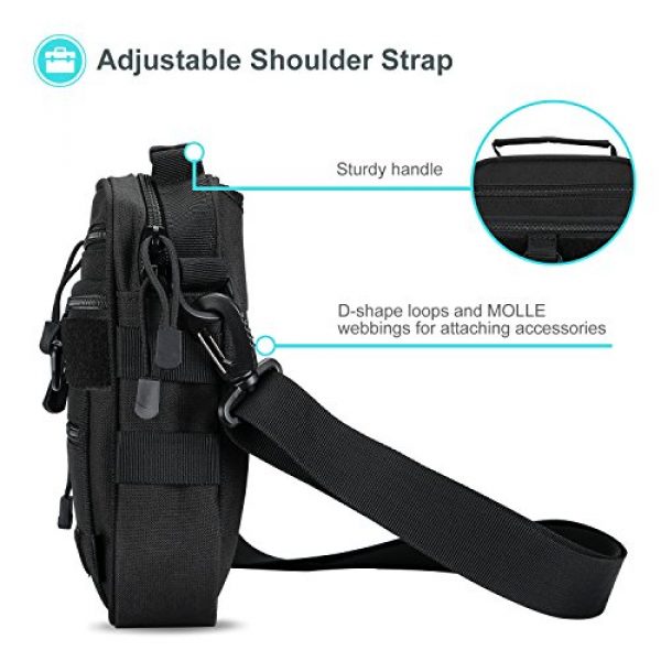ProCase Pistol Case 6 ProCase Pistol Bag, Military Gear Tactical Handgun Shoulder Strap Bag Gun Ammo Accessories Pouch Shooting Range Duffle Bag for Shooting Range Sport - Black