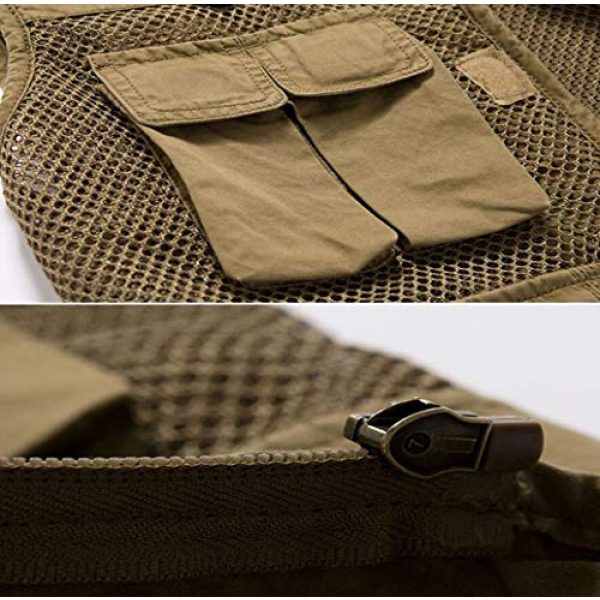 DAFREW Airsoft Tactical Vest 5 DAFREW Multi-Pocket Vests Vests Men's Casual Fishing Photography Vests mesh Breathable Vest (Color : Army Green, Size : L)